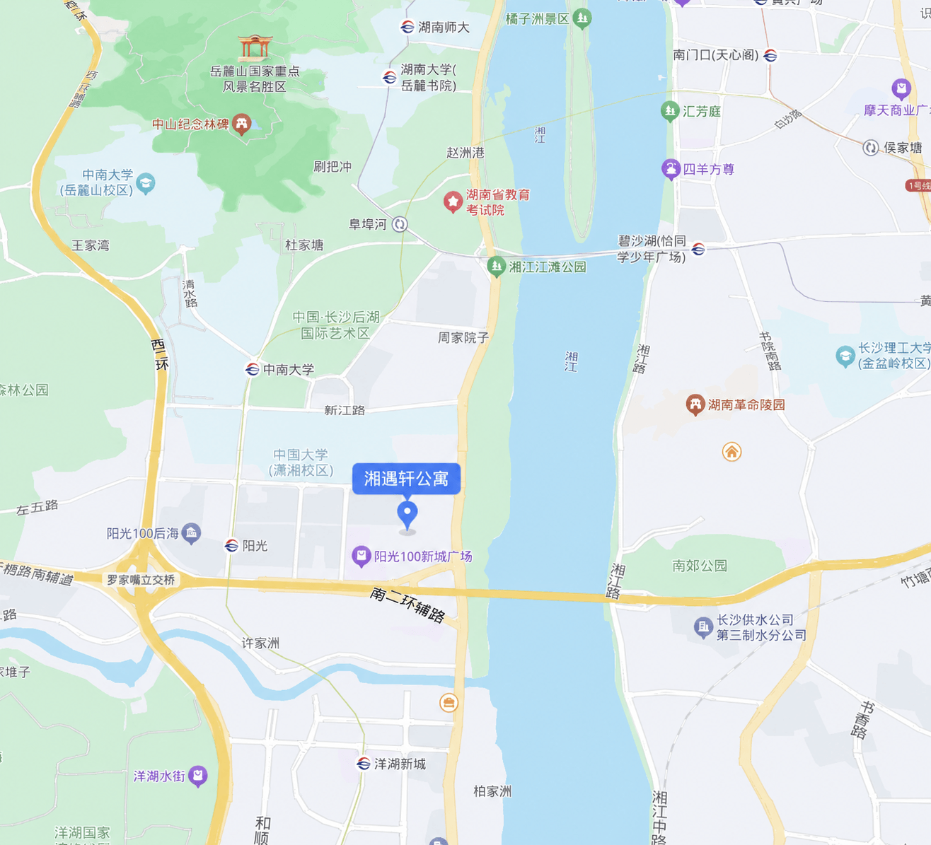 湘遇轩公寓位置地图
